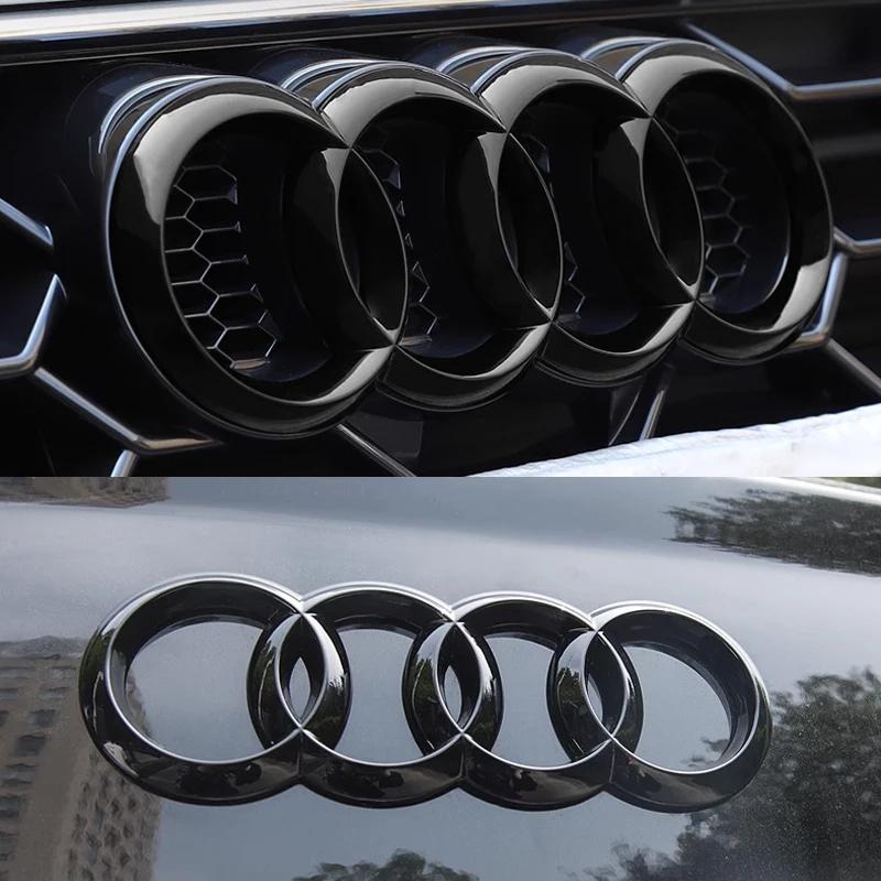 2026 Hot ABS Four Ring Car Logo Cover Retrofitting Front Grille Badge Rear Trunk Emblem For Audi A3 A4 A5 A6 A7 Q2 Q3 Q5 Q7 Q8 Sticker