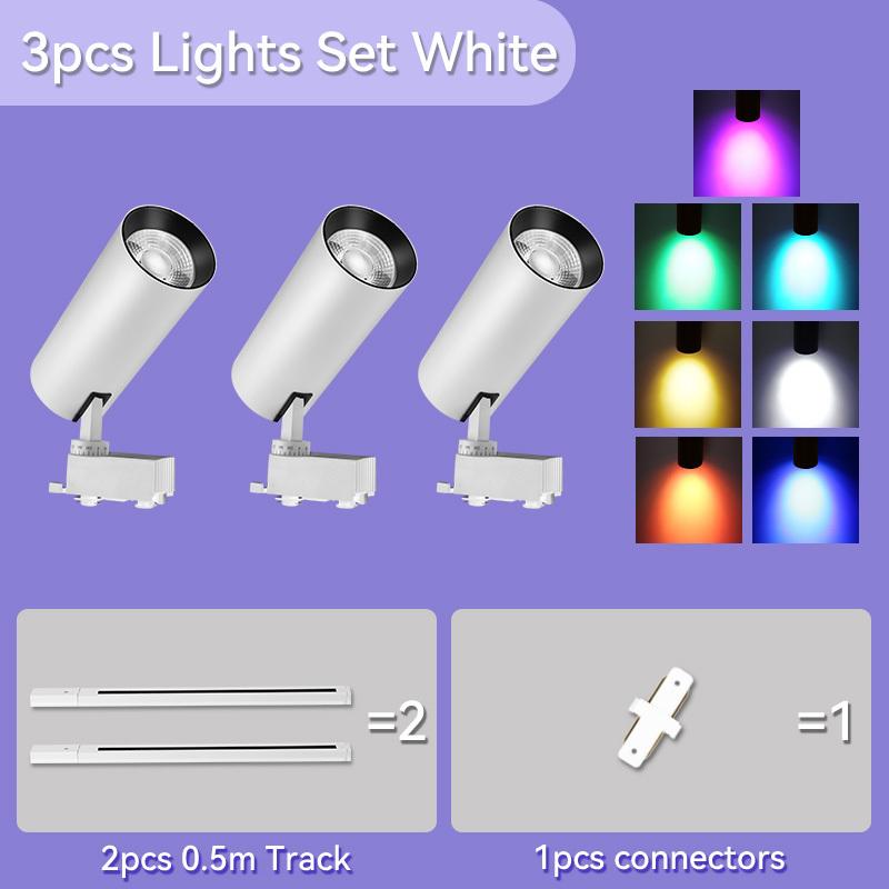 RGB Track Light Hanging Chandelier Ceiling Lamps Home Living Room Clothing Lamps Store Lighting LED RBG Track Spotlight Spot Led