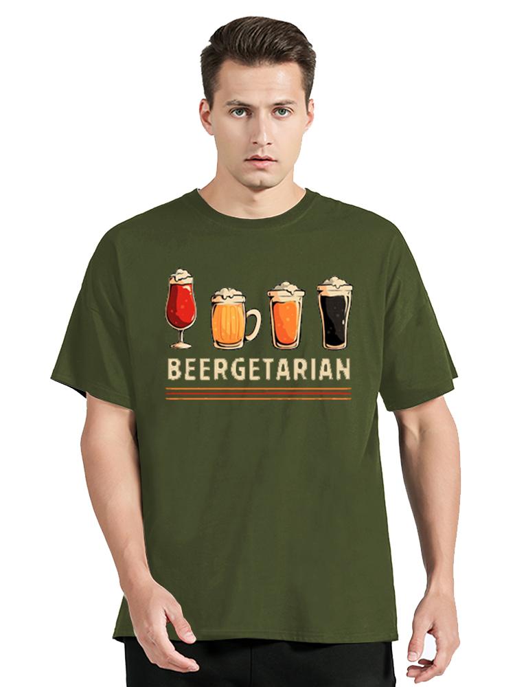Mode Biergetarian Bier Lustiges T-Shirt Lässiges Fitness-T-Shirt Sommer Baumwoll-Oberteile T-Shirts Herrenbekleidung Übergroßes Unisex-T-Shirt