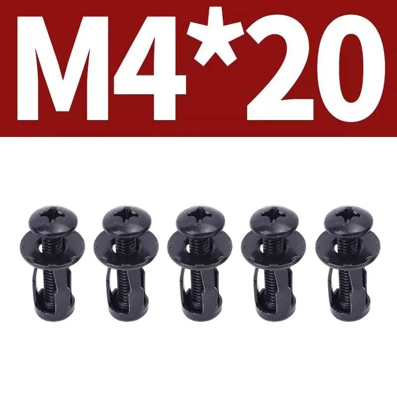 50/5Pcs Petal Shape Rivet Nut Screw Bolt Kit License Plate Bumper Black Petal Expansion Nut Fixing Screw Accessories M4 M5 M6
