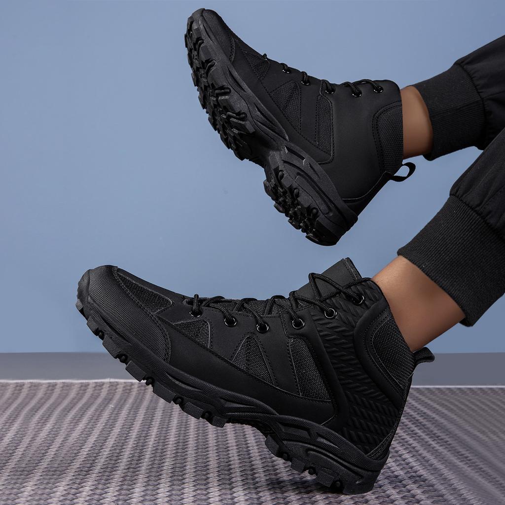 TUINANLE Scarpe sportive da uomo nere, traspiranti, con plateau, scarpe casual antiscivolo per uomo
