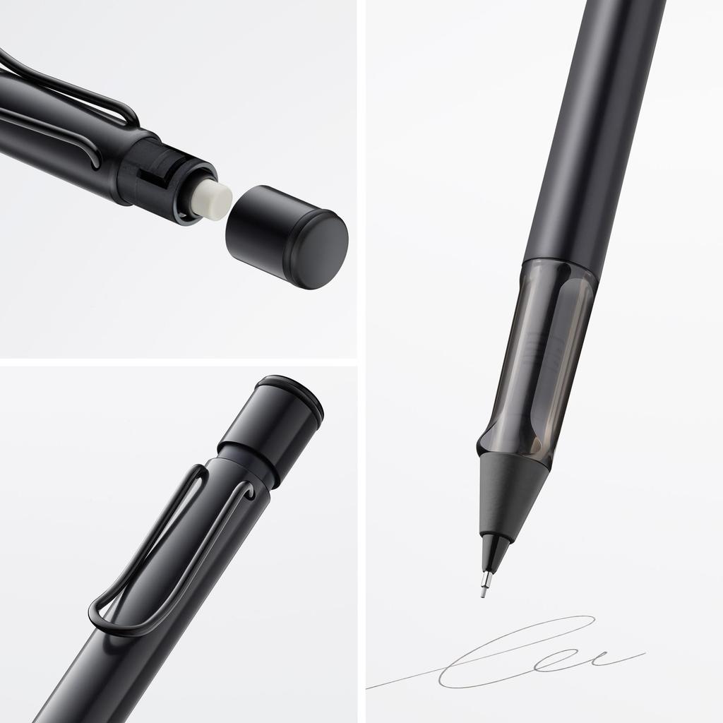 Matita Meccanica LAMY Nera Impugnatura Ergonomica e Leggero Corpo Trasparente in Alluminio Matita Meccanica Ricarica LAMY M41 Punta Fine Gommino mm
