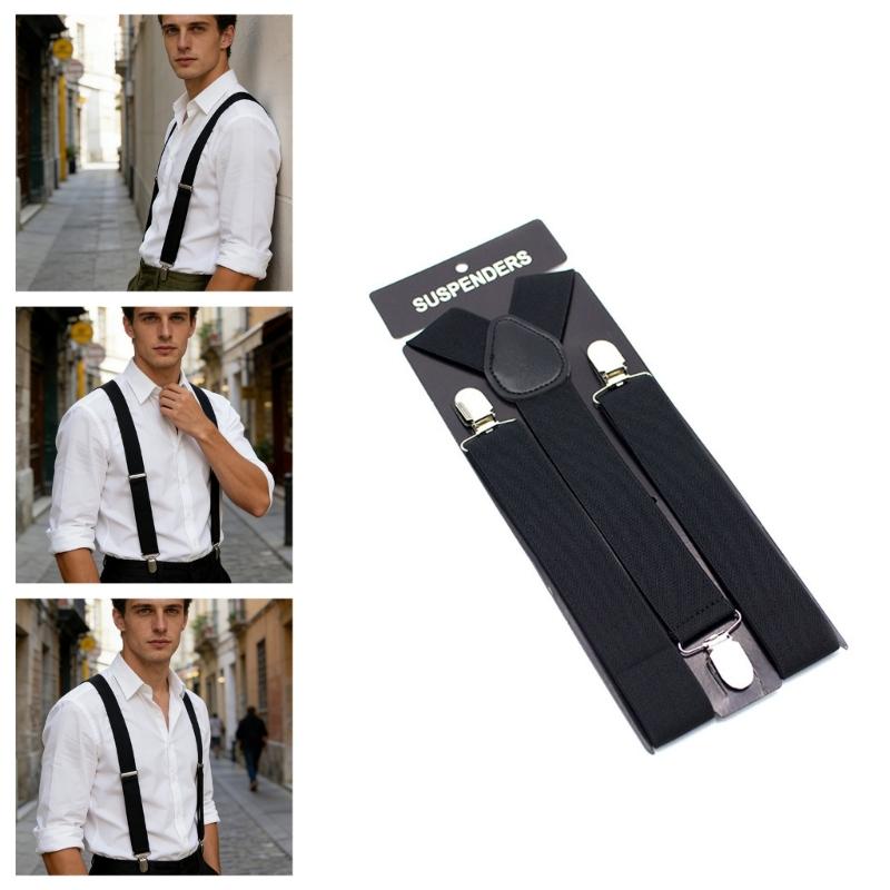 Bretelles réglables de 3,5 cm avec clips antidérapants Design rétro en Y Élastique extensible Pour hommes et femmes