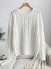 Damen Übergröße Mohair Strickpullover – Vielseitiger Lockerer Hohlmuster-Pullover für Frühling und Herbst