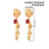 Salircon 1 Pairs Boho Metal Conch Drop Earrings Women Summer Imitation Pearl Resin Beads Tassel Piercing Ear Accessories Jewelry