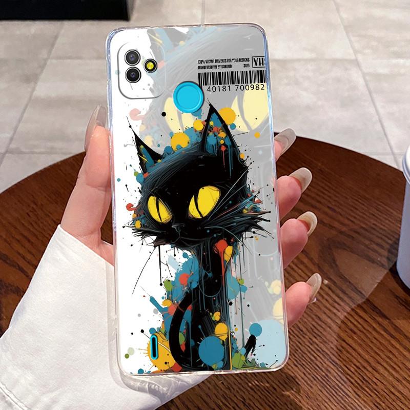 For Tecno Pop 5 Pop 4 Air Pop4 LTE Phone Case BD2 BD3 BD1 BD4 BD4a Shell Case Cute Cat Clear Silicone Soft TPU Jelly Back Cover