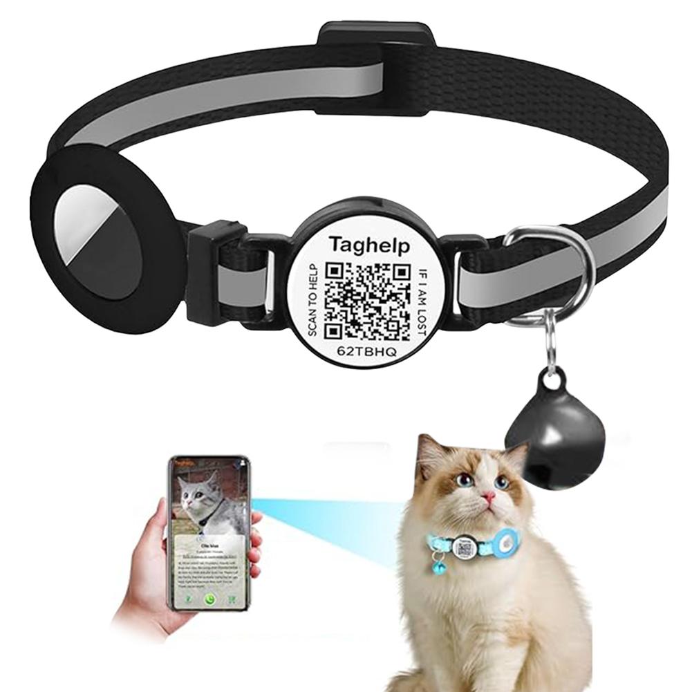For Airtag Cat Collar Breakaway Cat ID Tag Quick Release Tracker Cat Collars for Airtag Holder Cat Collar for Puppies and Cats