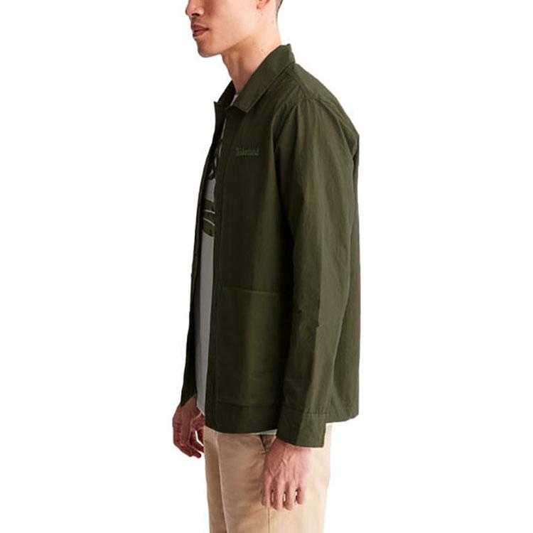 Timberland Avslappnad Ficka Enfärgad Andningsbar Långärmad Skjorta Herrskjortor Armégrön A2JZ6-A58