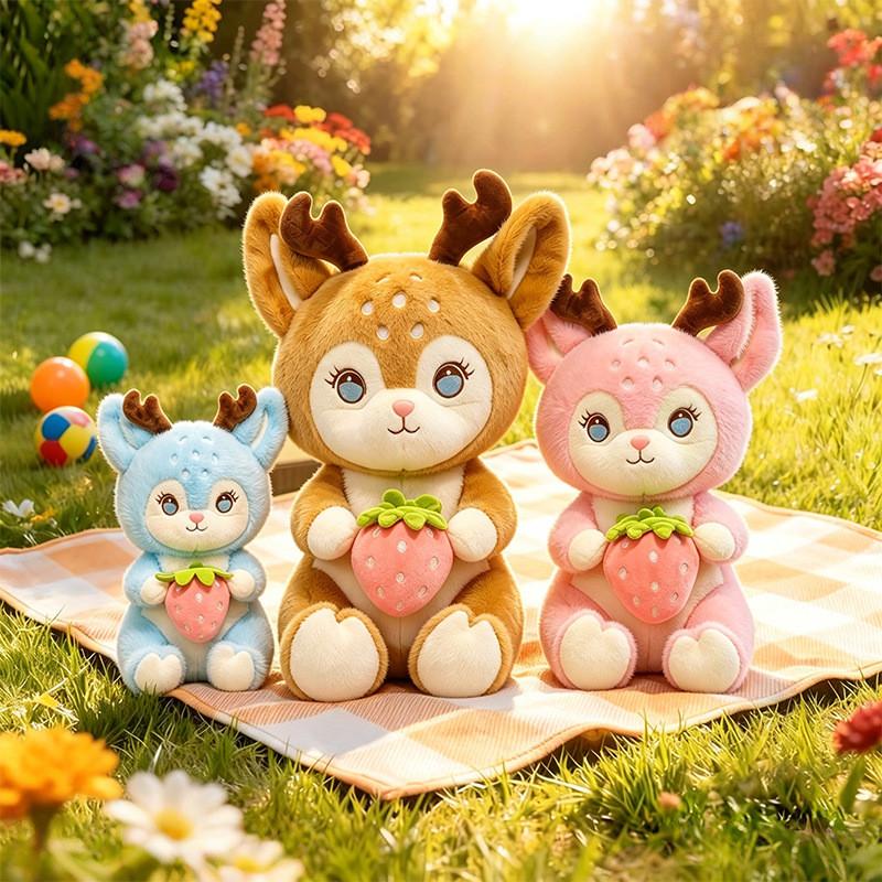 Plush Deer Stuffed Animal With Polyester Fiber Fill For Kids And Adults