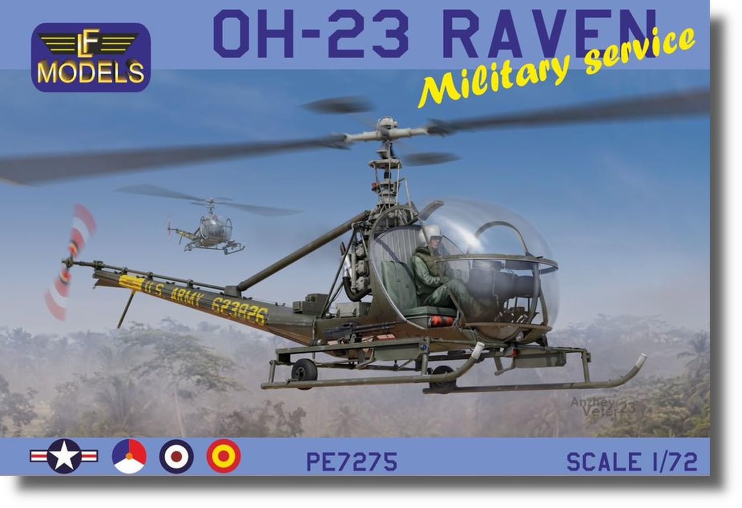 

LF Model 1/72 Scale Hiller OH-23 Raven Military Aircraft Plastic Model LFMPE7275 (Airplane)