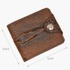 Vintage PU Leather Crocodile Skin Wallet Small Alligator Coin Pocket Purse Zipper Closure Credit Card Holders Male