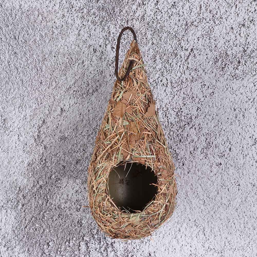 1PC Bird House Natural Grass Hummingbird Bird Nest Fiber Hand-Woven Roosting Nest Bird Hut for Yard Decoration