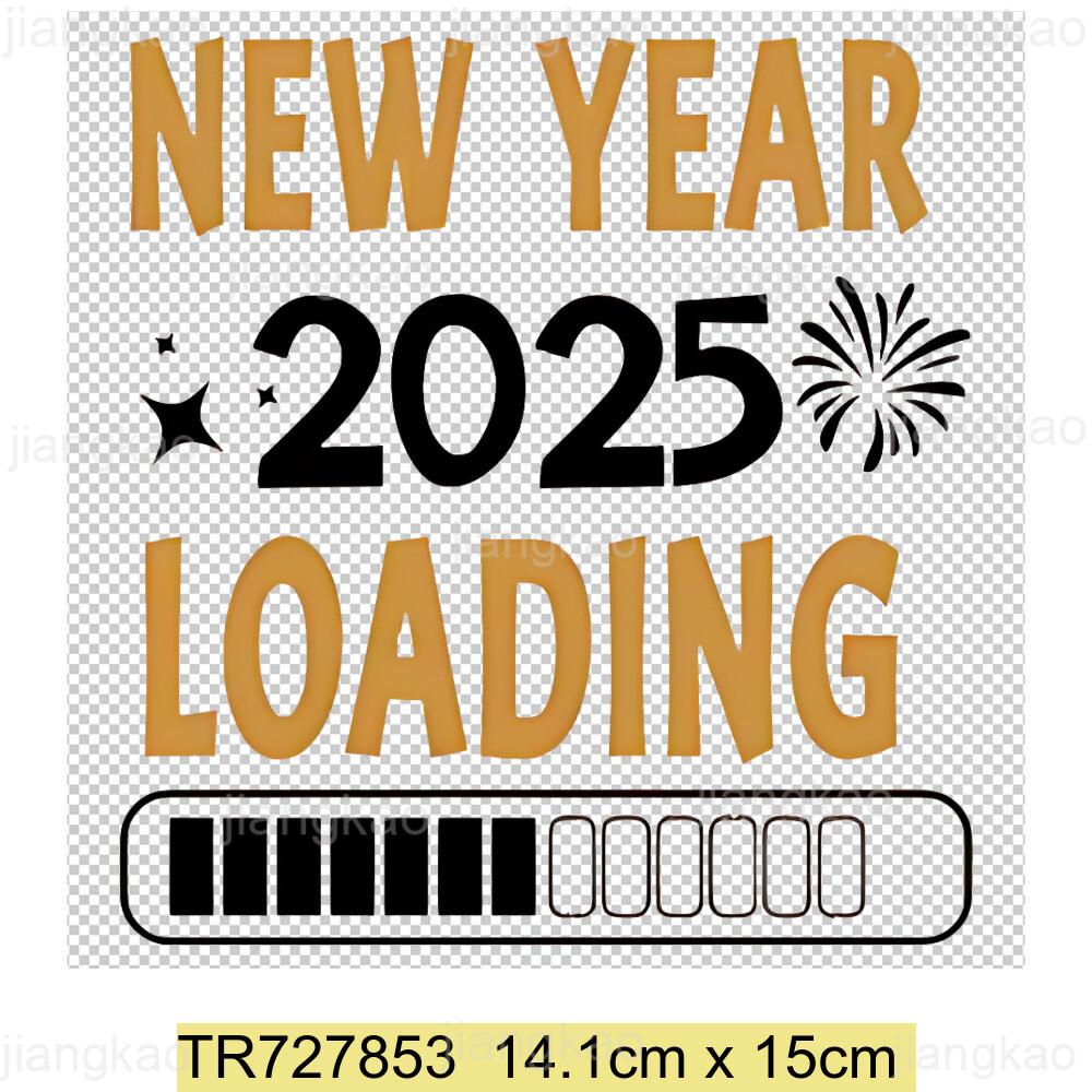 2025 New Year Patch for Clothing Iron-On Transfers for T-Shirt DIY Sticker Hello 2025 New Year Patch Heat Transfer Sticker