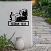 Personalized Metal Cat Wall Art Custom Family Name Sign Rustic Home Decor Housewarming Gift