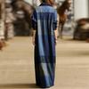 Ladies' Elegant Long Sleeved Plaid Shirt Dress Fashionable Plaid Shirt Collar Dress