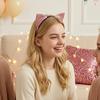 Sparkly Headpiece for Photoshoots Furry Cat Ears Headband Women, Glitter Ear Hair Cosplay Costume Props Accessory Halloween Party And Masquerade