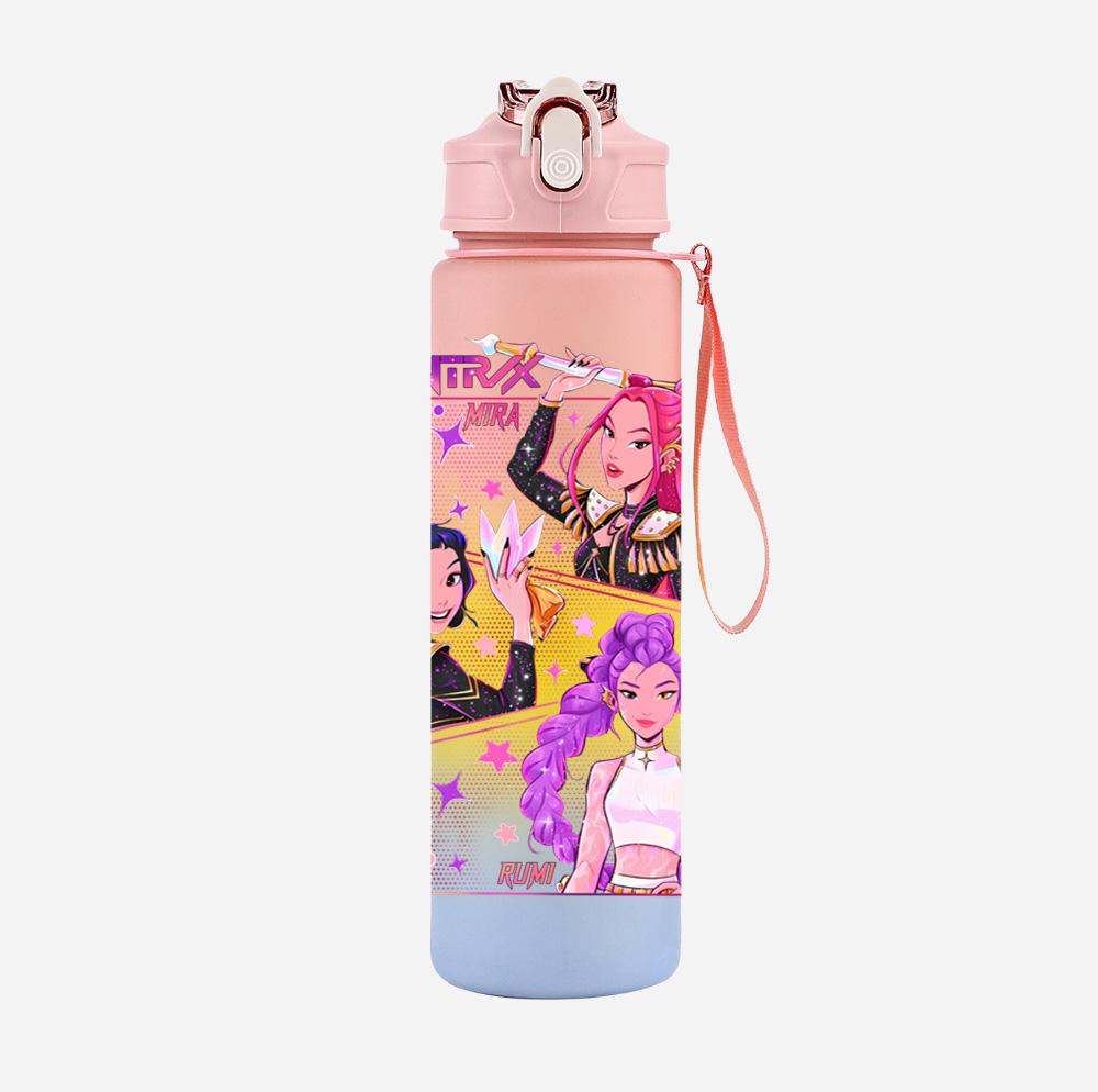 Anime Demon Hunters Printed Character Water Cup Demon Hunters Outdoor Portable Drinking Bottle for Boy Girl Gift