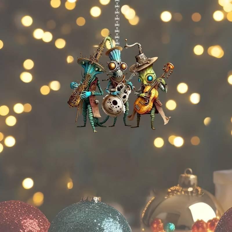 Car Halloween Interior Ornament With Acrylic Flat Surface Monster Band For Decor