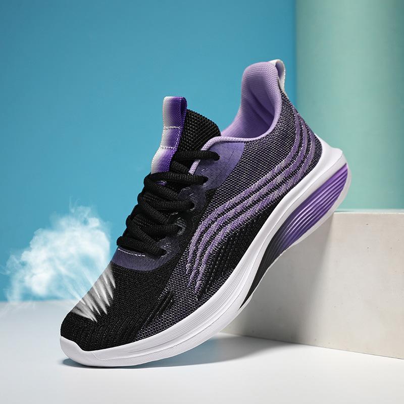 Sneakers Women's 2025 Summer New Fly-woven Mesh Breathable Running Shoes Couple Large Size Non-slip and Wear-resistant Walking Shoes
