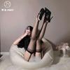 Sex underwear ultra-thin lace suspender lace pure lace black silk stockings women's sexy long socks A87