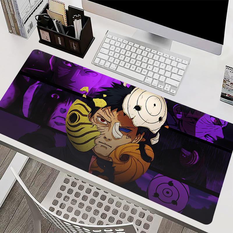 Tappetino per mouse Tappetino per mouse per laptop Accessori per ufficio Tappetino per tastiera PC Tappetino in gomma per tazze Tappetino morbido per mouse Grande Naruto Obito Uchiha HD Tappetino per scrivania