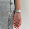 South Korea Niche Ins Love Rhinestone Strap Style Design Bracelet Silver Futuristic Cold Temperament Hand Jewelry