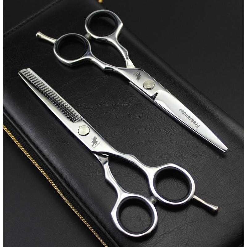 Professional Japan 4Cr 6 Inch Black Cut Hair Scissors Haircut Sissors Thinning Hair Cutting Shears Hairdresser Scissors