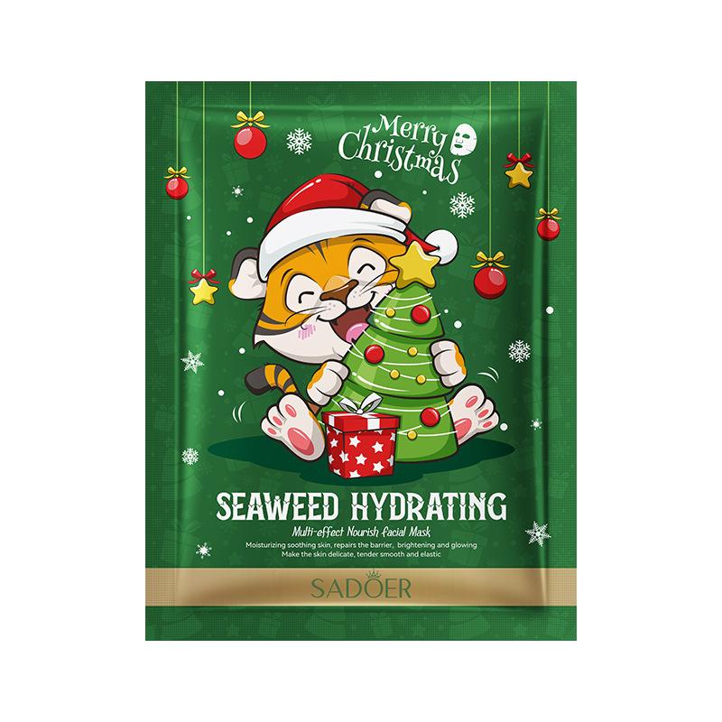 Christmas Mask 25g Packaged Hyaluronic Acid Moisturizing Hydration Facial Mask Patch