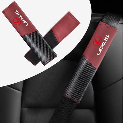 2Pc Car Accessories Carbon Fiber Seat Belt Cover Shoulder Protective Padding For ES 300H ES300H ES350 RX GX LS LX IS GS RC