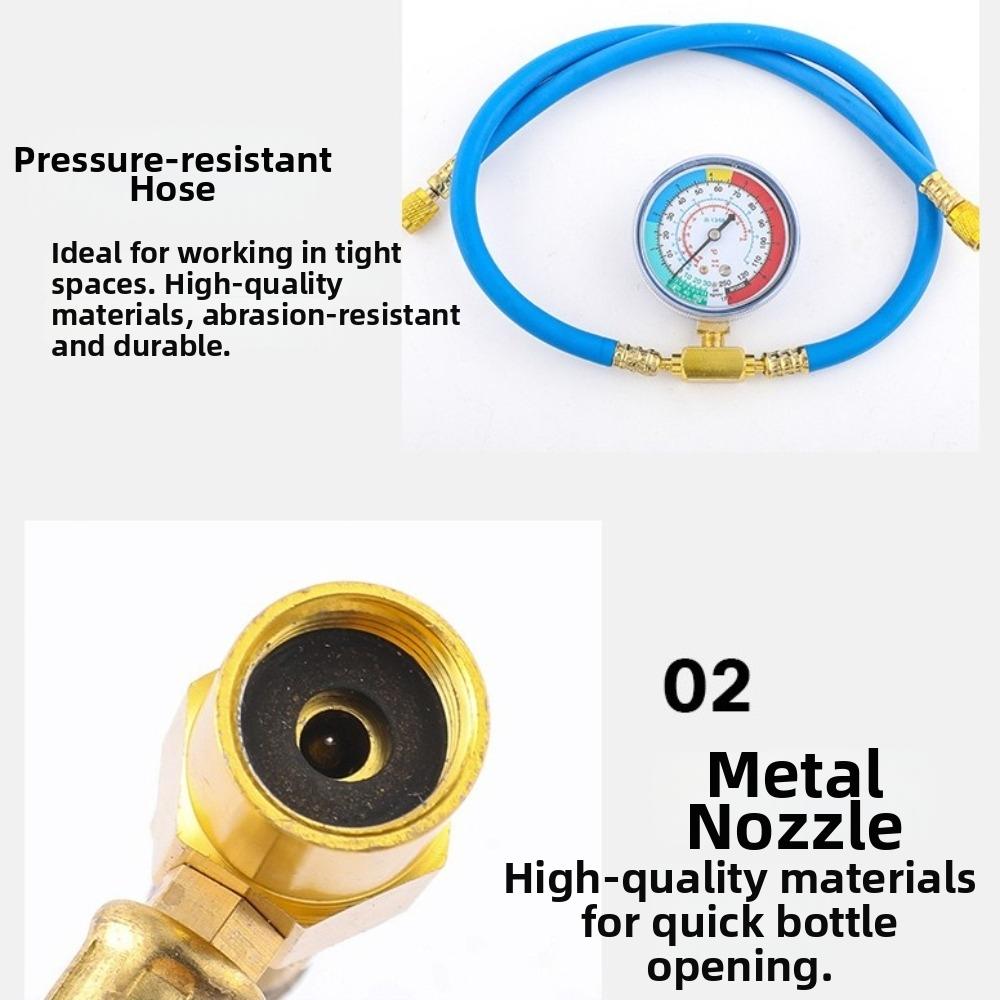 AC Maintenance AC Recharge Hose Quick Connector Pressure Gauge Hose