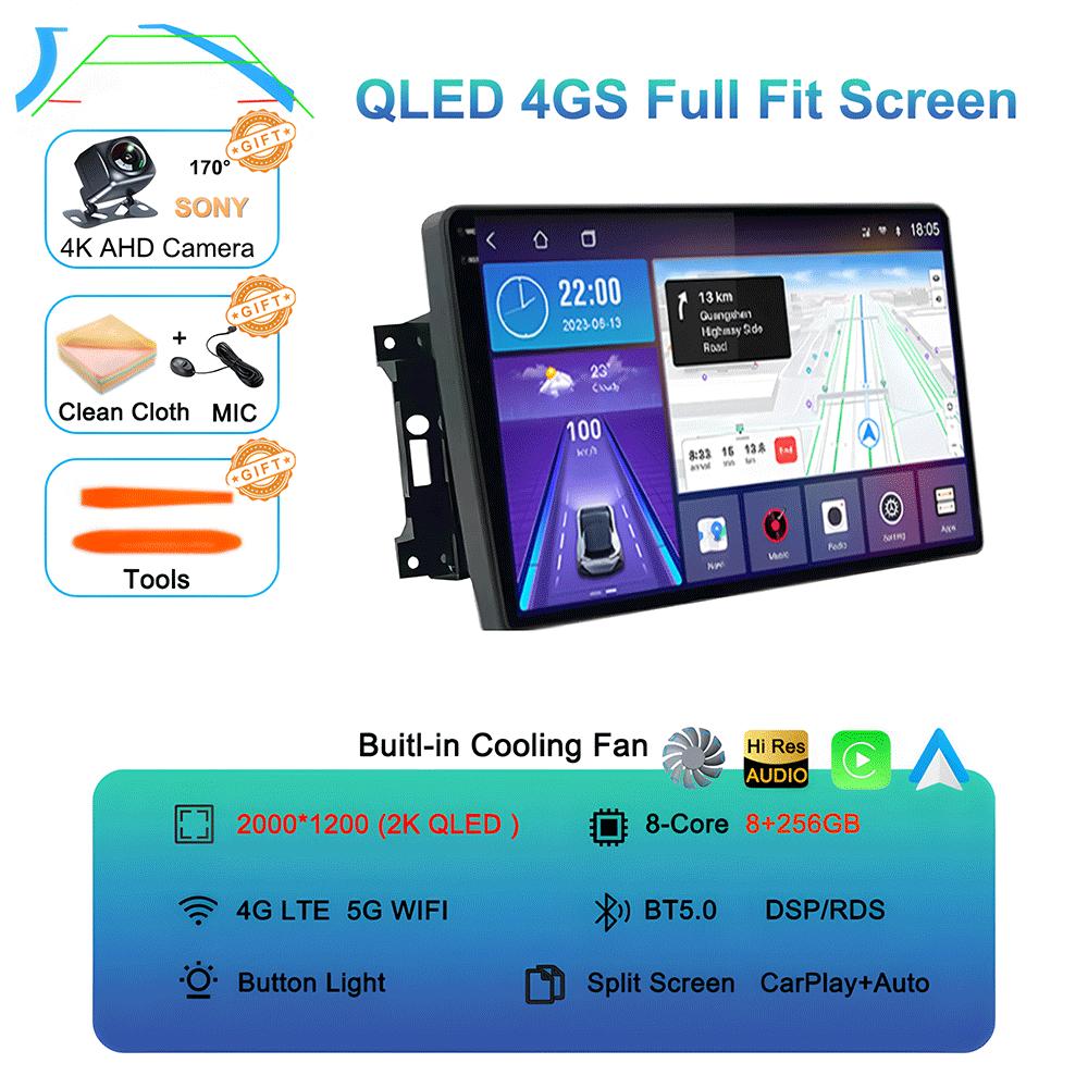 Android 14 Car Radio QLED GPS Navigation Multimedia Player For Jeep Compass/Commander/Grand Cherokee/Wrangler/Liberty AutoRadio