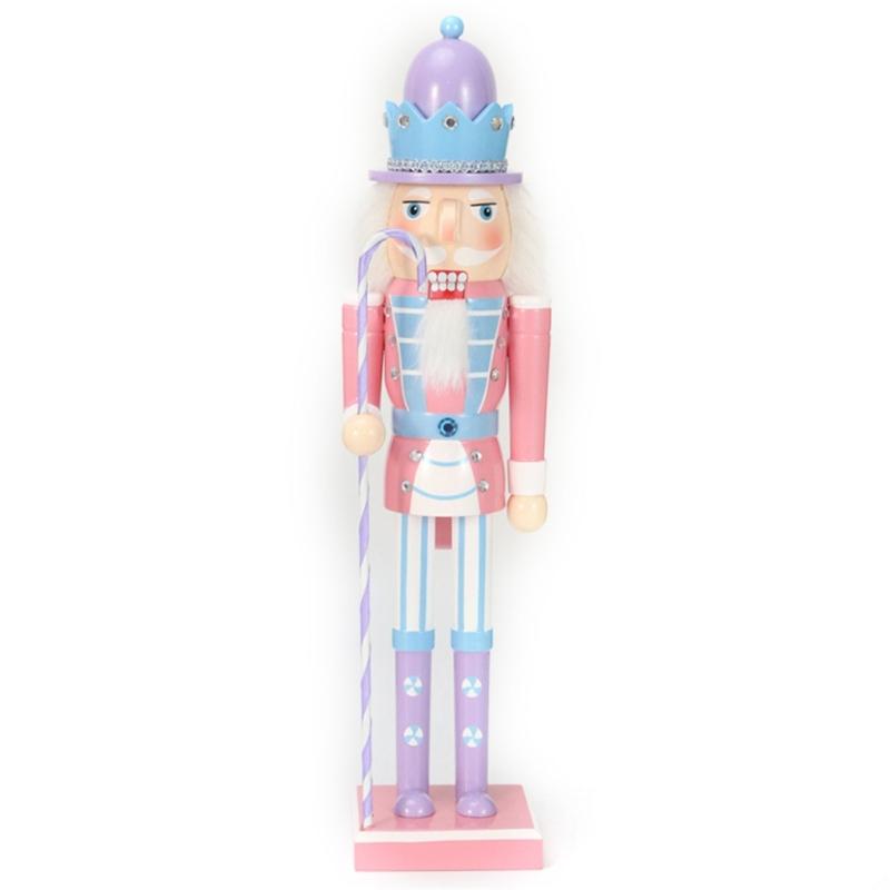 Dekorative Weihnachts-Süßigkeiten-Nussknacker-Soldaten-Ornament 25cm Holzmodell Zubehör für Zuhause Bar Bücherregal Partydekoration
