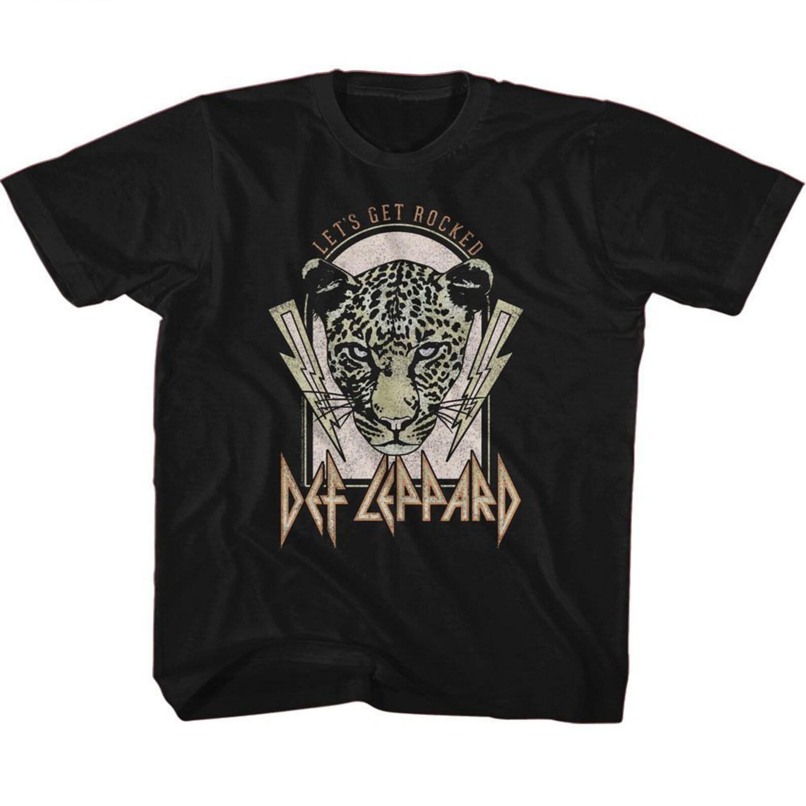 Def Leppard Lightning Bolts Let s Get Rocked Black Youth T-Shirt 120