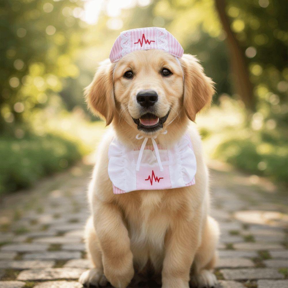 Breathable Cat Transformation Dress Funny Pet Pink Uniform Cat Nurse Outfit  Pet Transformation