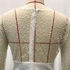 2025 Summer Autumn Women's Sheer Mesh Wedding Dress, Sexy V-Neck Long Sleeve Gown With High Slit, White See-Through Bridal Dress For Formal Events