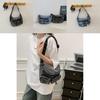 Street Style Denim Shoulder Bag With Multipocket Design For Outdoor Activities And Commuting