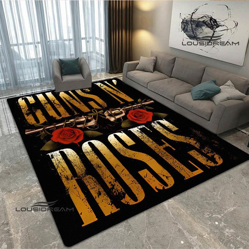 Guns n'roses band retro print carpet fashion home decoration non -slip carpet photography propsmal area rug birthday gift