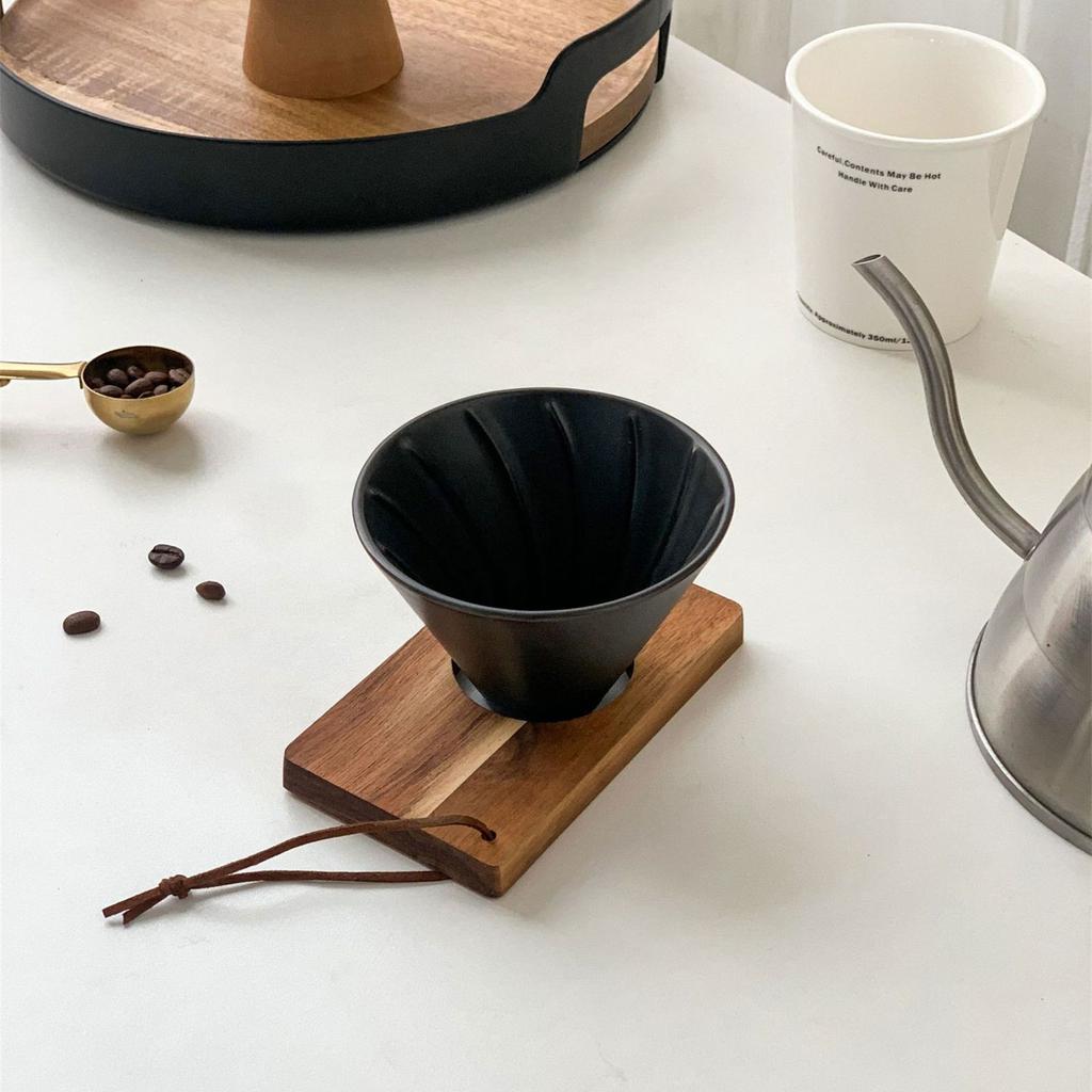 Porcelain Hand Brewed Conical Coffee Filter Reusable Dripper Cone Holder for Home Office Camping and Travel Use