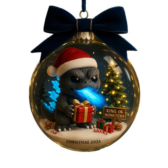 Christmas Snow Ball Ornaments Vintage Sewing Machine/Village Scene/Big Foot Xmas Tree Ornaments Winter Clear