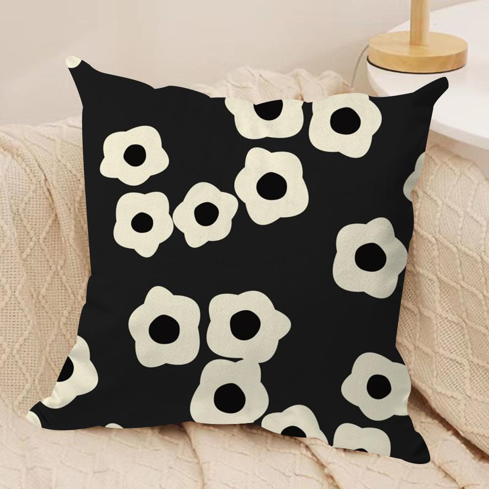 OOrla Kiely Flower Cushion Cover Silky Short Plush DoubleSided Printed Pillow Case for Sofa All Seasons Home Decor Gift