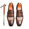 Spring British casual leather shoes men's retro men's flow one-footed cloth flower handsome men's shoes
