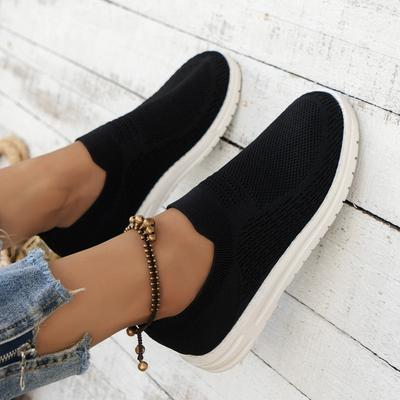 Autumn New Single Shoes Women's Mesh Platform Flat Heel Sports Style Casual Shoes