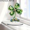  Acrylic Boho Style St. Patrick'S Day Four-Leaf Clover Sun Catcher, Plant Theme Art Decoration, Suitable for Home and Office, Universal Holiday 