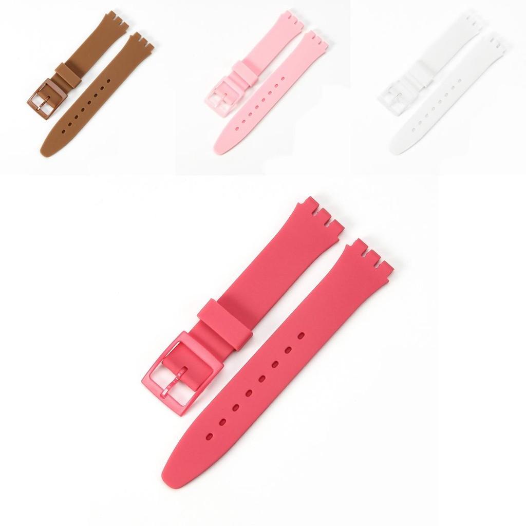 Vysoce kvalitní silikonový řemínek k hodinkám pro Swatch, k dispozici více barev 16mm 17mm 19mm 20mm