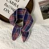 Headscarf Women's pastoral spring and summer fashion colorful retro plaid fabric headband pure cotton silk scarf decorative small scarf