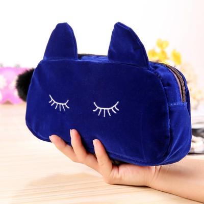 Makeup Cosmetic Brush Bag Pen Pencil Case Organizer Pouch Pocket Holder Blue
