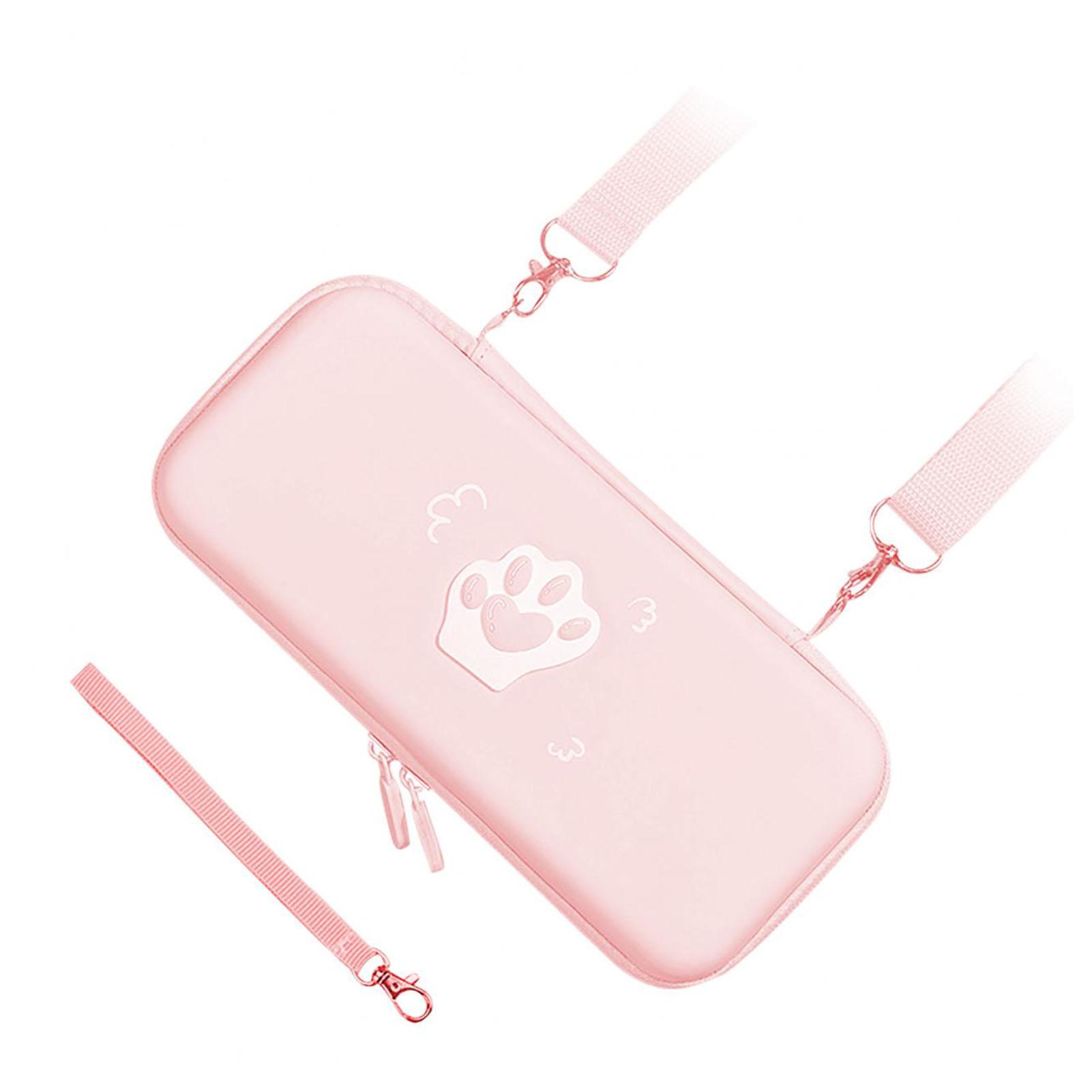 

Милый чехол для переноски в виде кошачьей лапки для Switch, ударопрочный, из ПУ кожи, жесткий защитный чехол для розовый