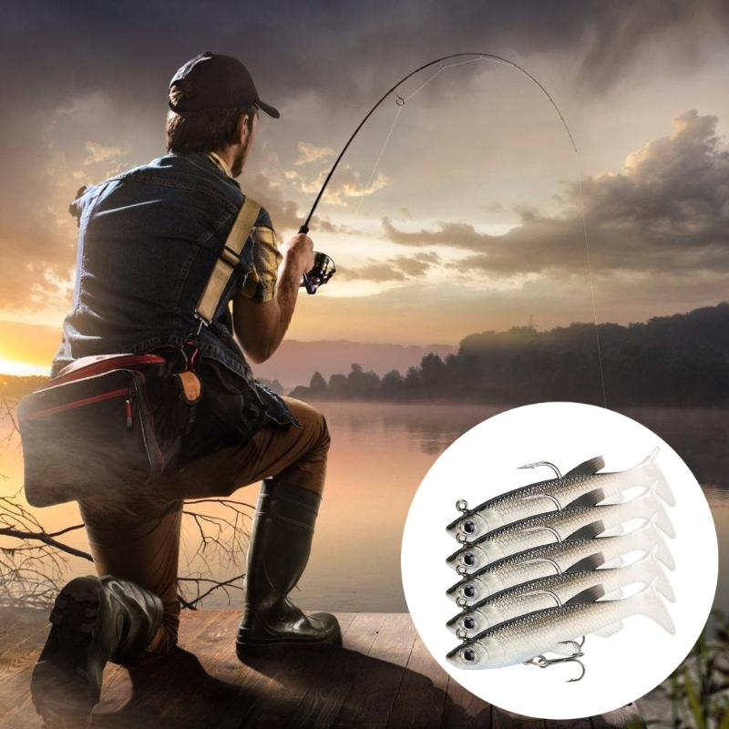 5Pcs Soft Plastic Lures Pre-Rigged Swimbaits Paddle Tail Swim Baits for Freshwater and Saltwater Fishing Tackle