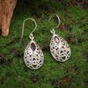 Retro Fashion Red Zircon Earrings for Women Classic Drop Shape Exquisite Elegant Jewelry Accessories Gift