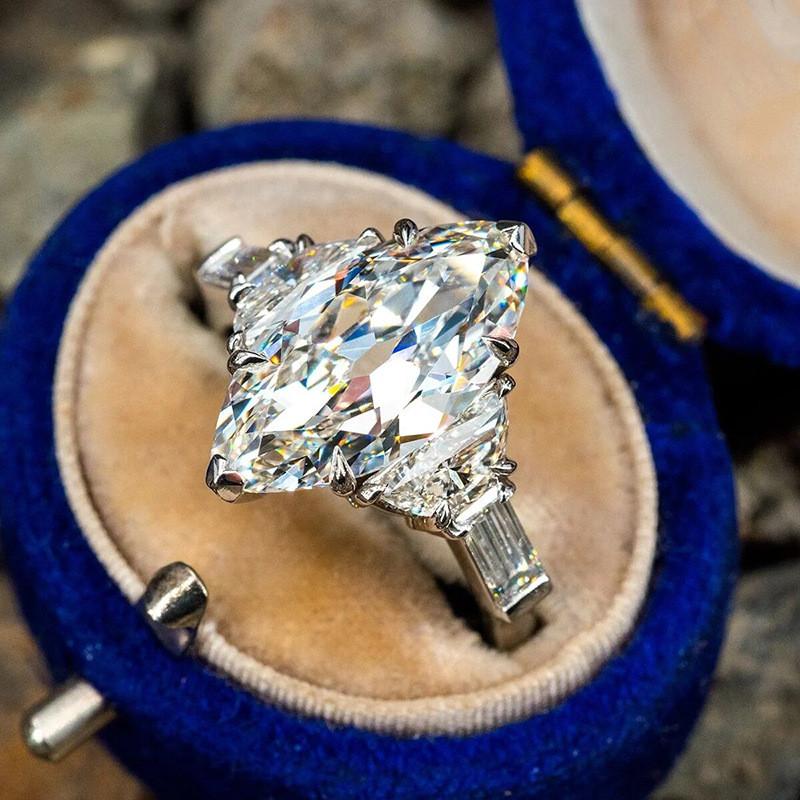 925 Sterling Silver Sparkling Horse Eye Geometric CZ Stackable Ring for Women Fine Jewelry Wedding PartyGood product